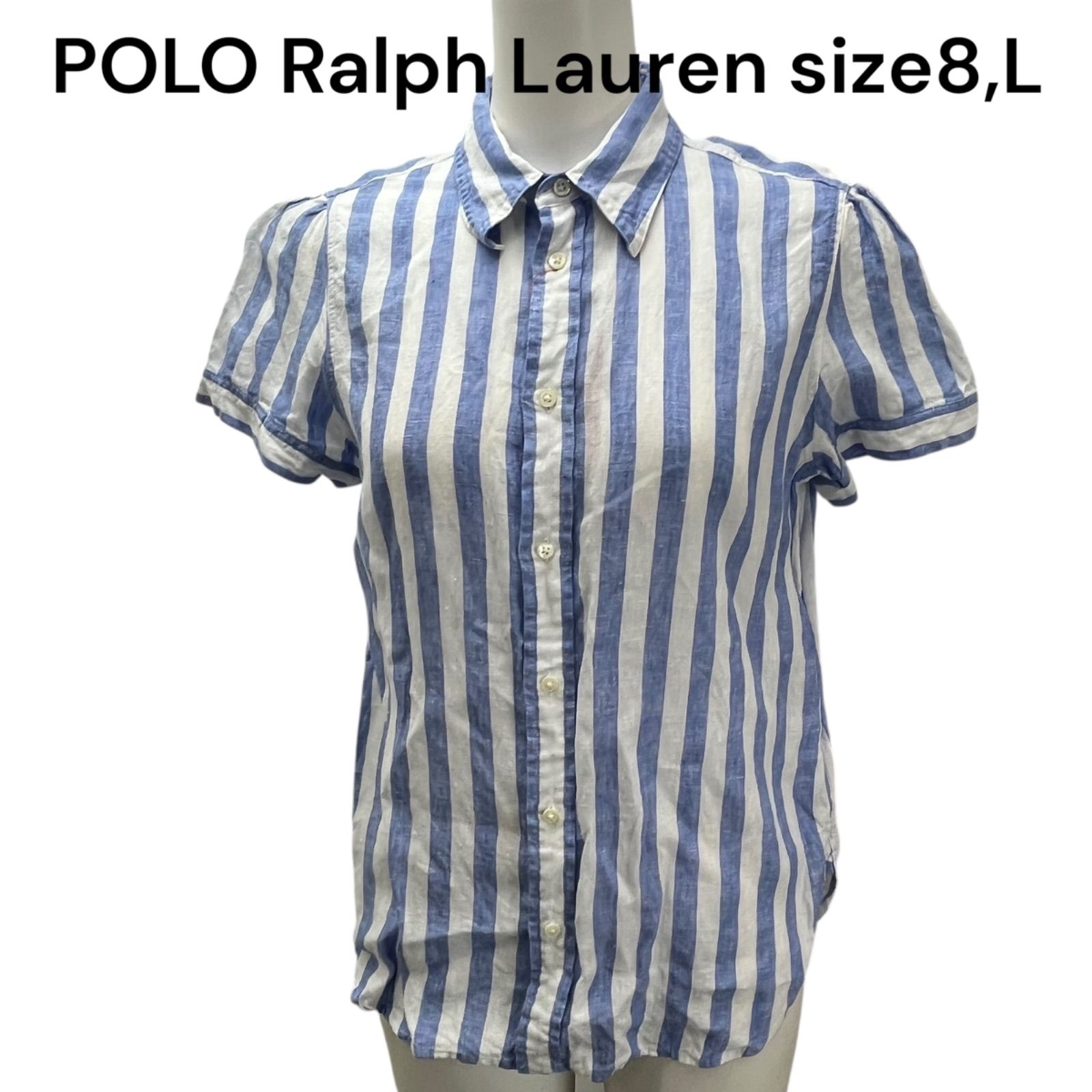 美品 ポロ ラルフローレン POLO Ralph Lauren リネン ブラウス シャツ