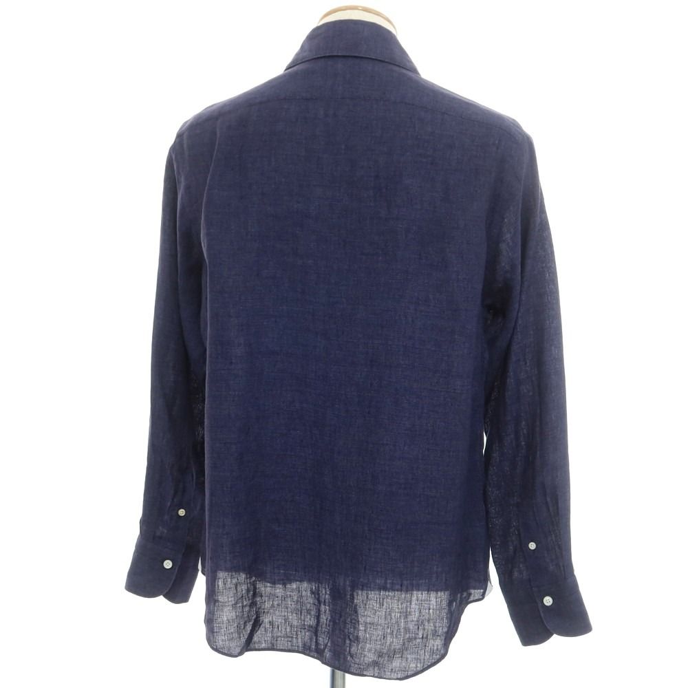中古】フィナモレ Finamore リネン ホリゾンタルカラーシャツ
