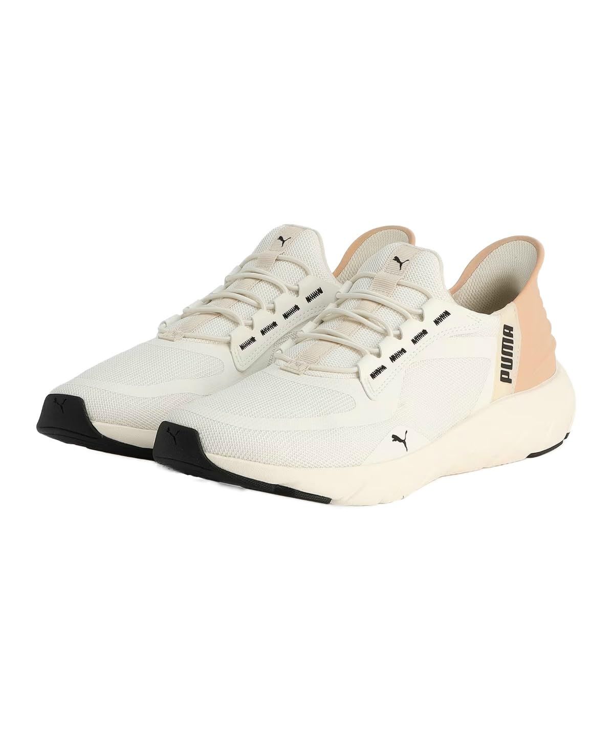 PUMA プーマ ランニングシューズ SOFTRIDE フレックス レース EASE IN ワイド ALT ユニセックス大人 25年春夏 ウォーム ホワイト| 25年春夏 ウォーム ホワイト|プーマ ブラック 04 27.0 cm