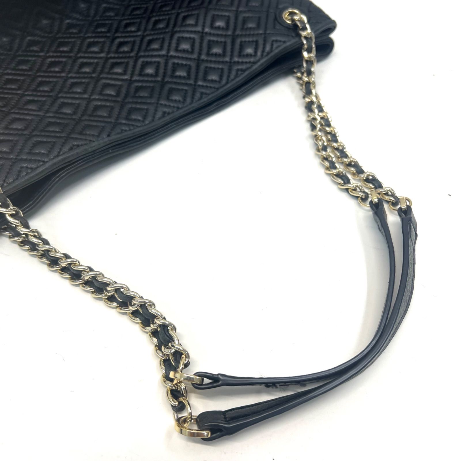 ✨美品✨トリーバーチ　マリオン　キルティング　レザー　トートバッグ　チェーン　黒 Tory Burch トリーバーチ マリオンレザー トートバッグ チェーン