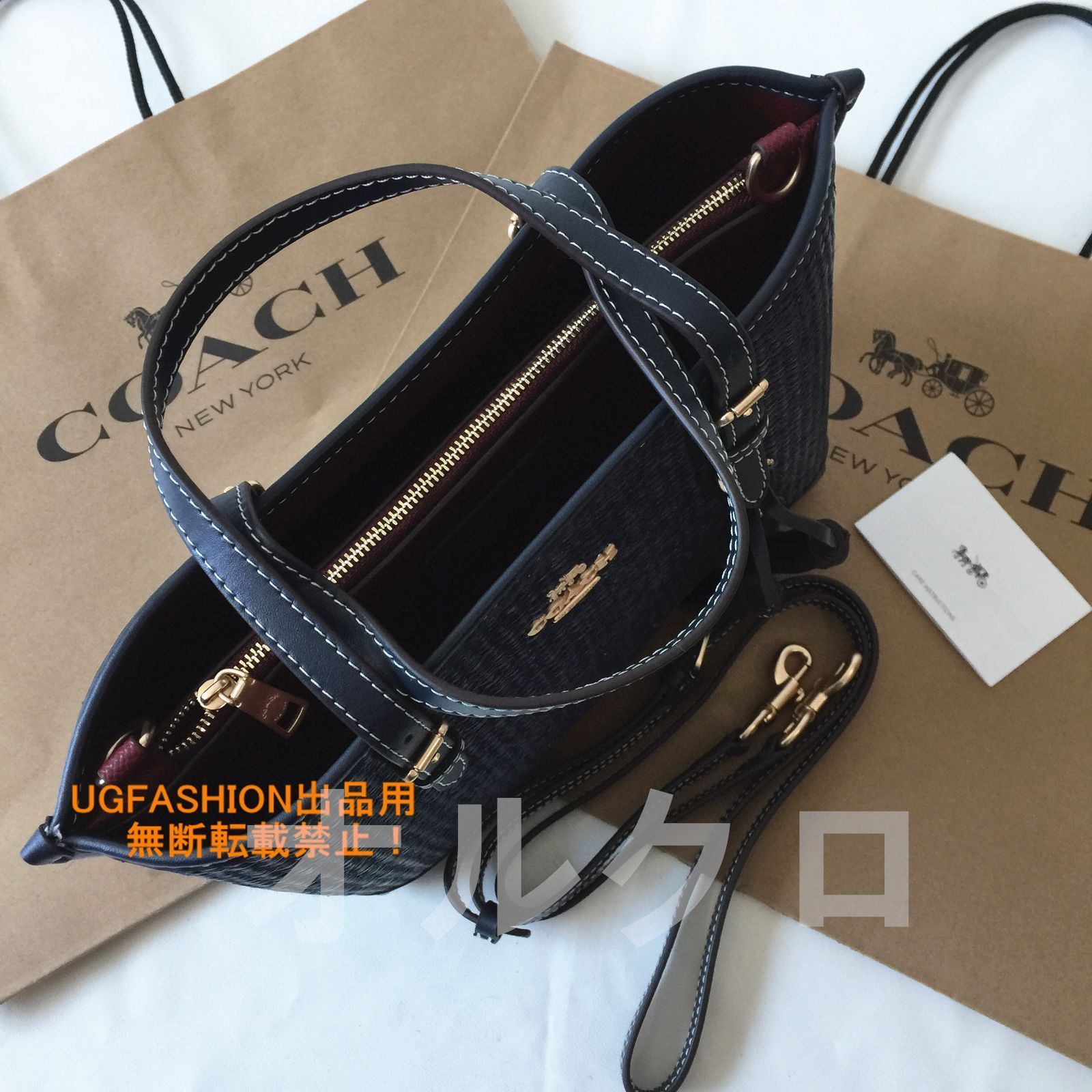 コーチバッグ＞COACH/コーチバッグ ハンドバッグ CH210 ストロー モリー トート25 ネイビー トートバッグ ショルダーバッグ  クロスボディー レディースバッグ 斜めがけバッグ アウトレット品 紙袋付属 新品未使用 - メルカリ