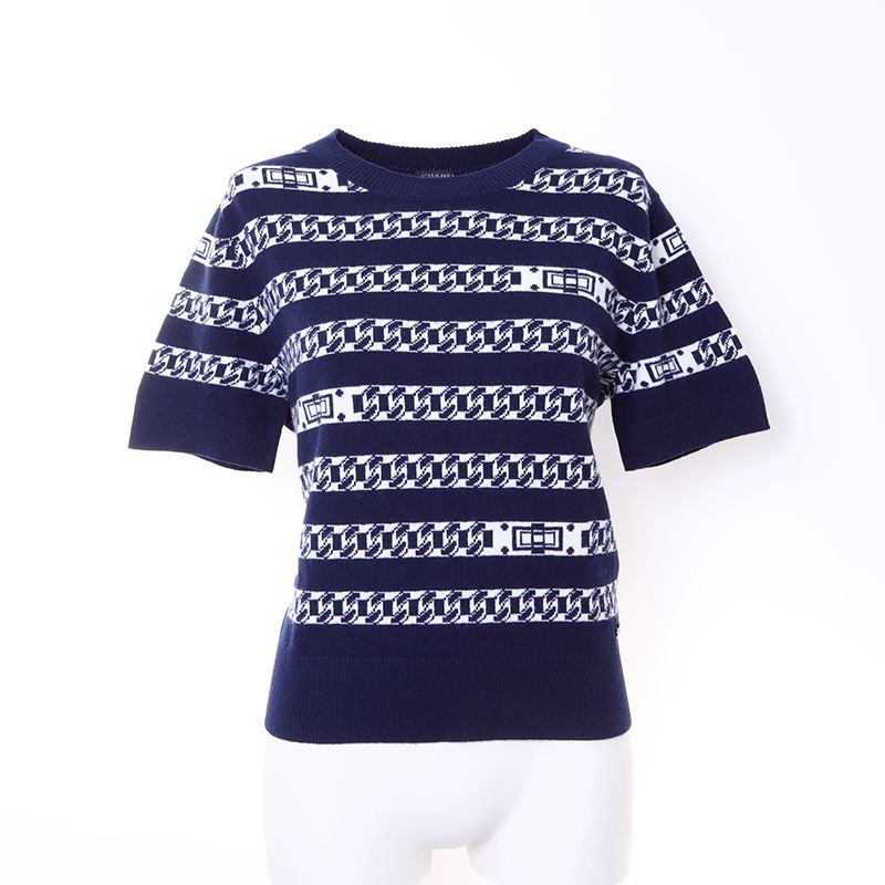 CHANEL シャネル ニット ボーダー 半袖 - メルカリ