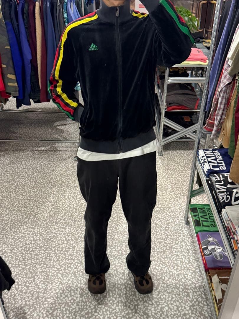 adidas / 00's velour track jacket【人気ベロア、ラスタカラー
