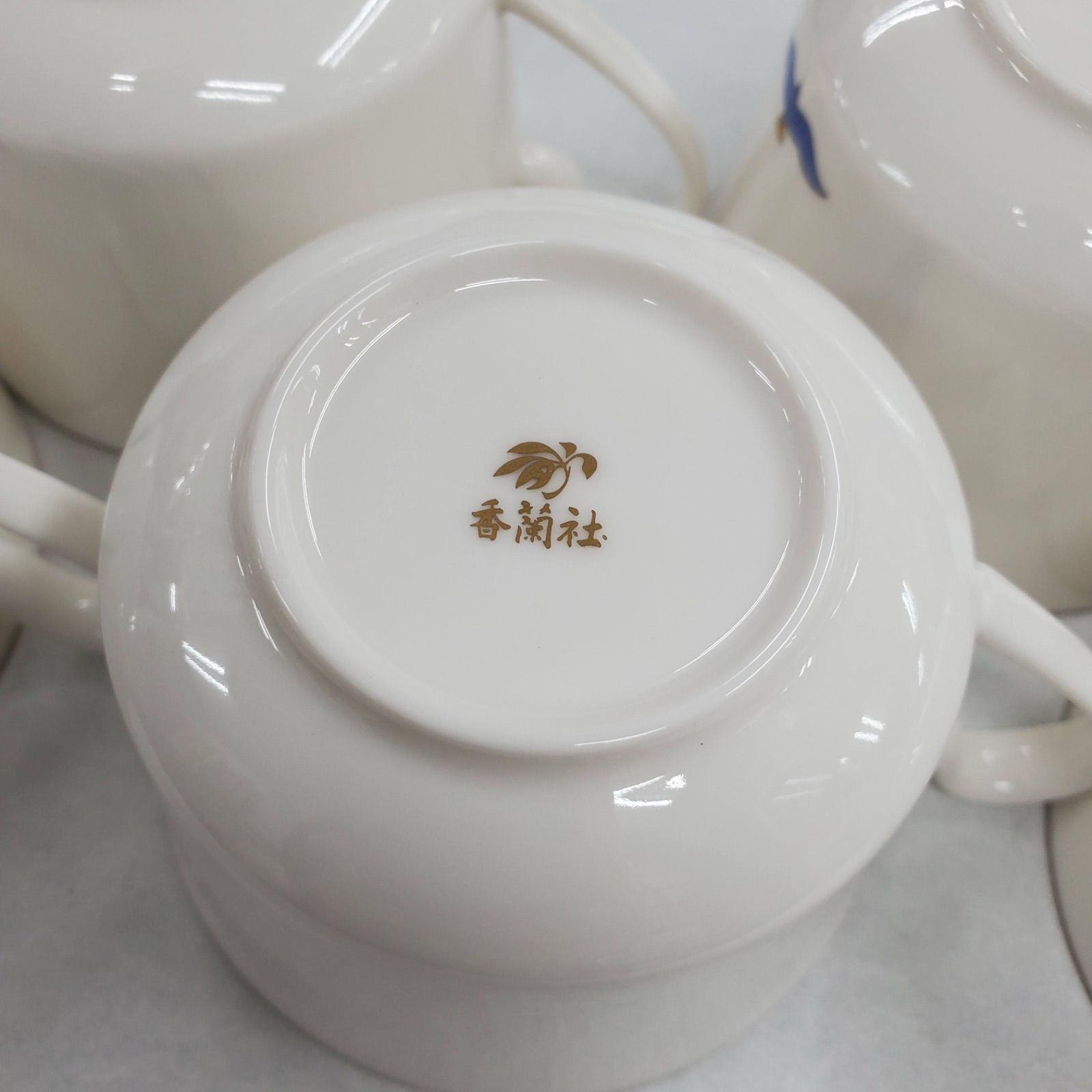 新品】香蘭社 コウランシャ カップ ソーサー 10点セット 蝶 鳥 魚 金彩