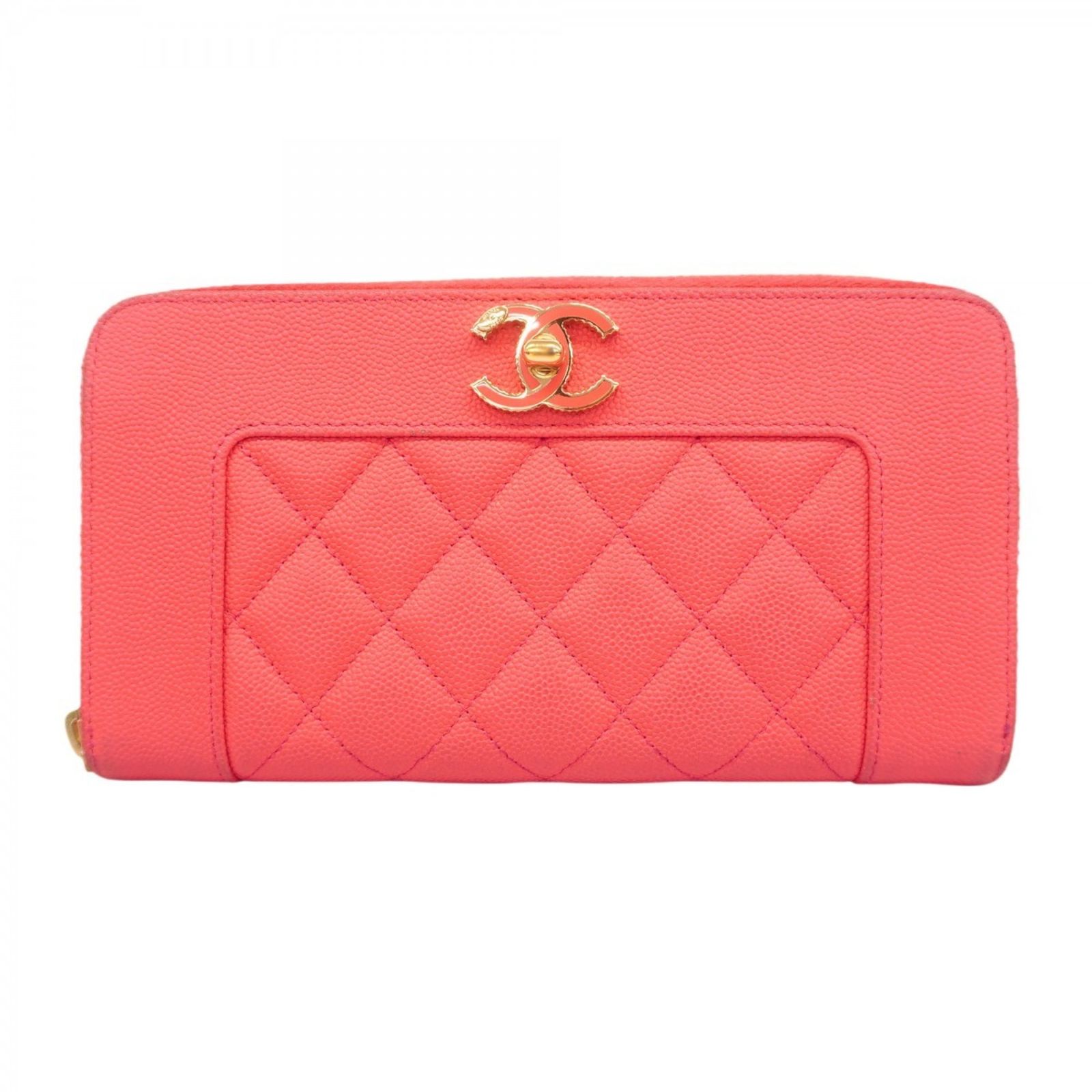 ランクA】CHANEL シャネル マドモアゼル 長財布 キャビアスキン 【公式