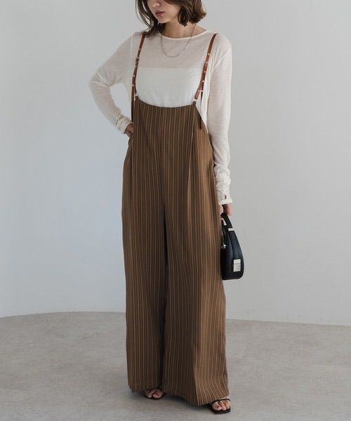 ヘリンボーンストライプサス付パンツ