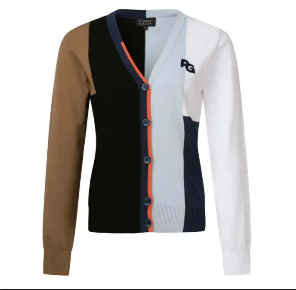 快適そうな パーリーゲイツ レディース ブロック インターシャ Vネック カーディガン 0 55 ー ハーフ 快速な