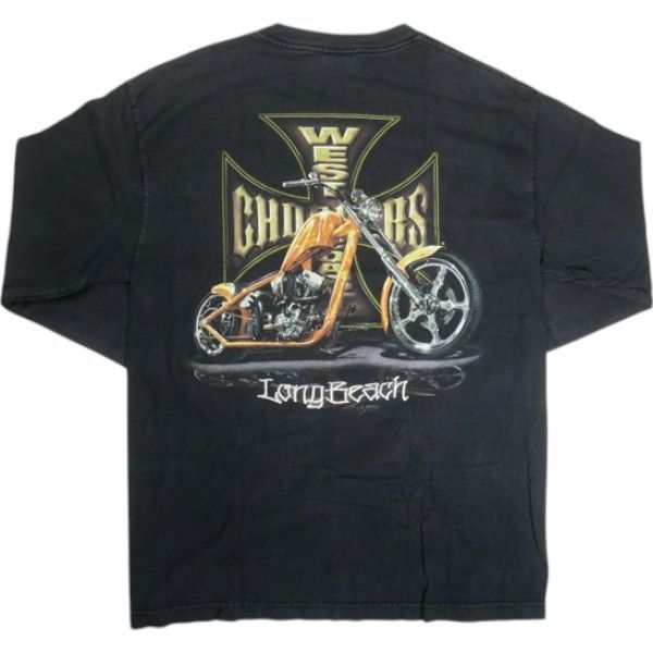 Size L VINTAGE ヴィンテージ Weat Coast Choppers Iron Cross LS Tee ロンT 黒 -良い 20818969