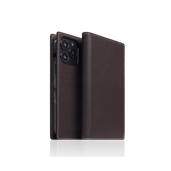 SLG Design Full Grain Leather Case for iPhone 14 Pro Max ブラウンクリーム 手帳型 SD24351i14PMBC
