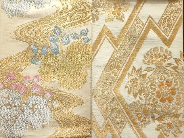 【袋帯】未使用品/本金箔煌めく＊西陣織＊鳳凰と鶴の吉祥文/花尽くし/424cm 平和屋本店□袋帯 西陣 まとめて100点 鳳凰 鶴 孔雀 人物 向かい