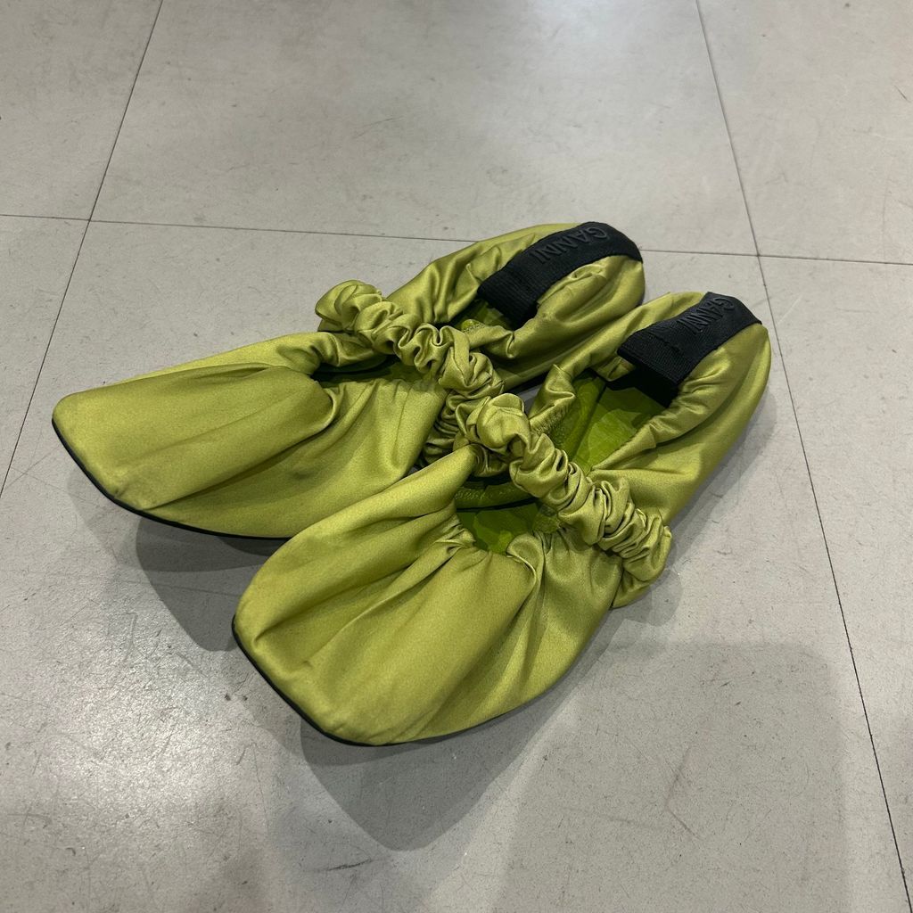 GANNI ガニー scrunchie ballerina バレリーナシューズ ライトグリーン size 38 中目黒A06