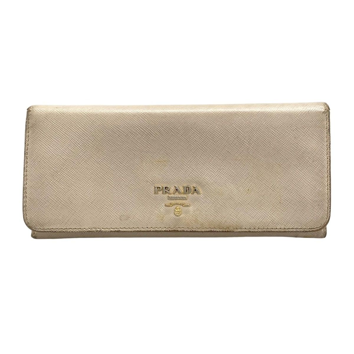 PRADA プラダ 長財布 - 1M1132 ベージュ レザー