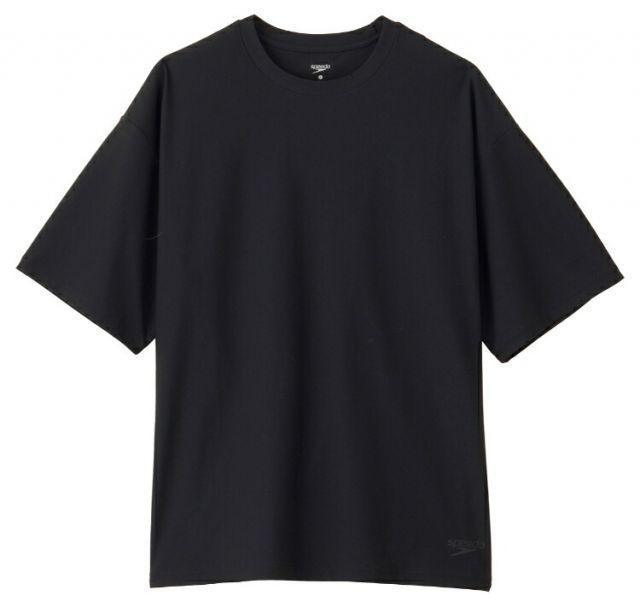 speedo スピード RUSH T STACK ブラック L SF72431 K | メンズ ラッシュティー Tシャツ スポーツ 水泳 ストレッチ性 耐久性 柔らかい 軽い ルーズフィットシルエット ラッシュガード アスレジャー タウ