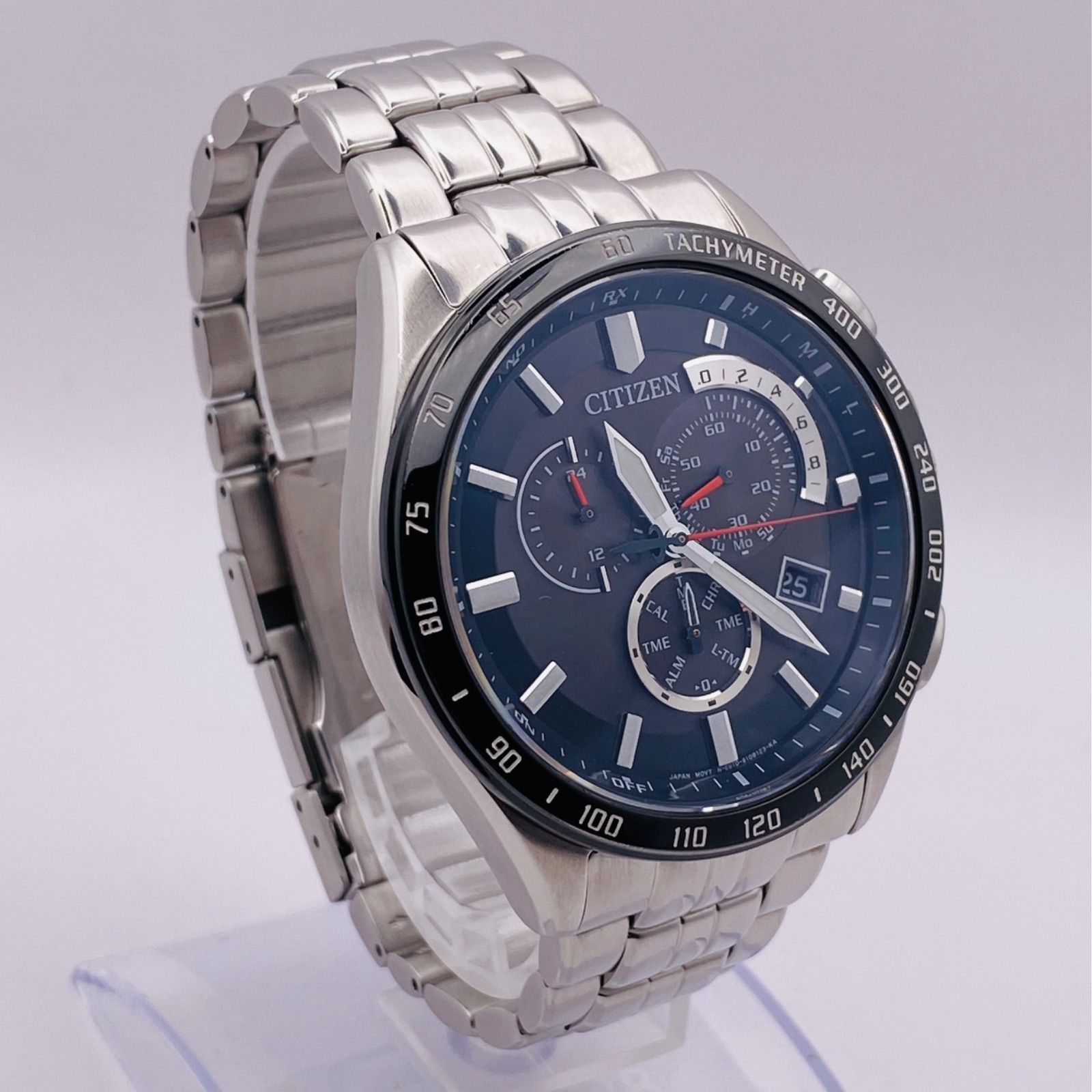 T193）美品 稼動品 CITIZEN シチズン 電波ソーラー ECO-DRIVE クロノグラフ AT3004-58E E610-S074339 人気  時計 メンズ ユニセックス - メルカリ