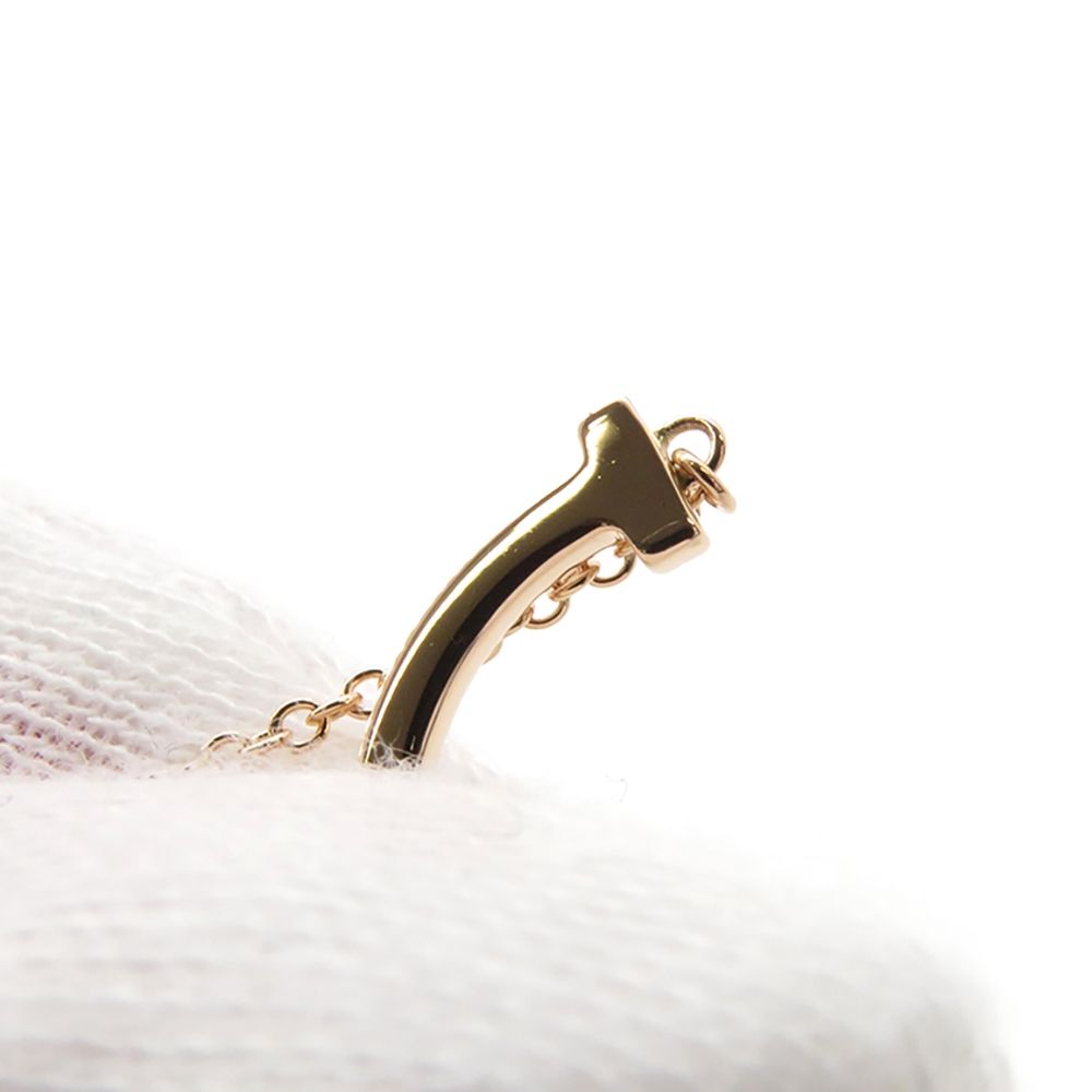 ティファニー ネックレス Tスマイル ミニ ダイヤ 計 0.03ct K18PG  