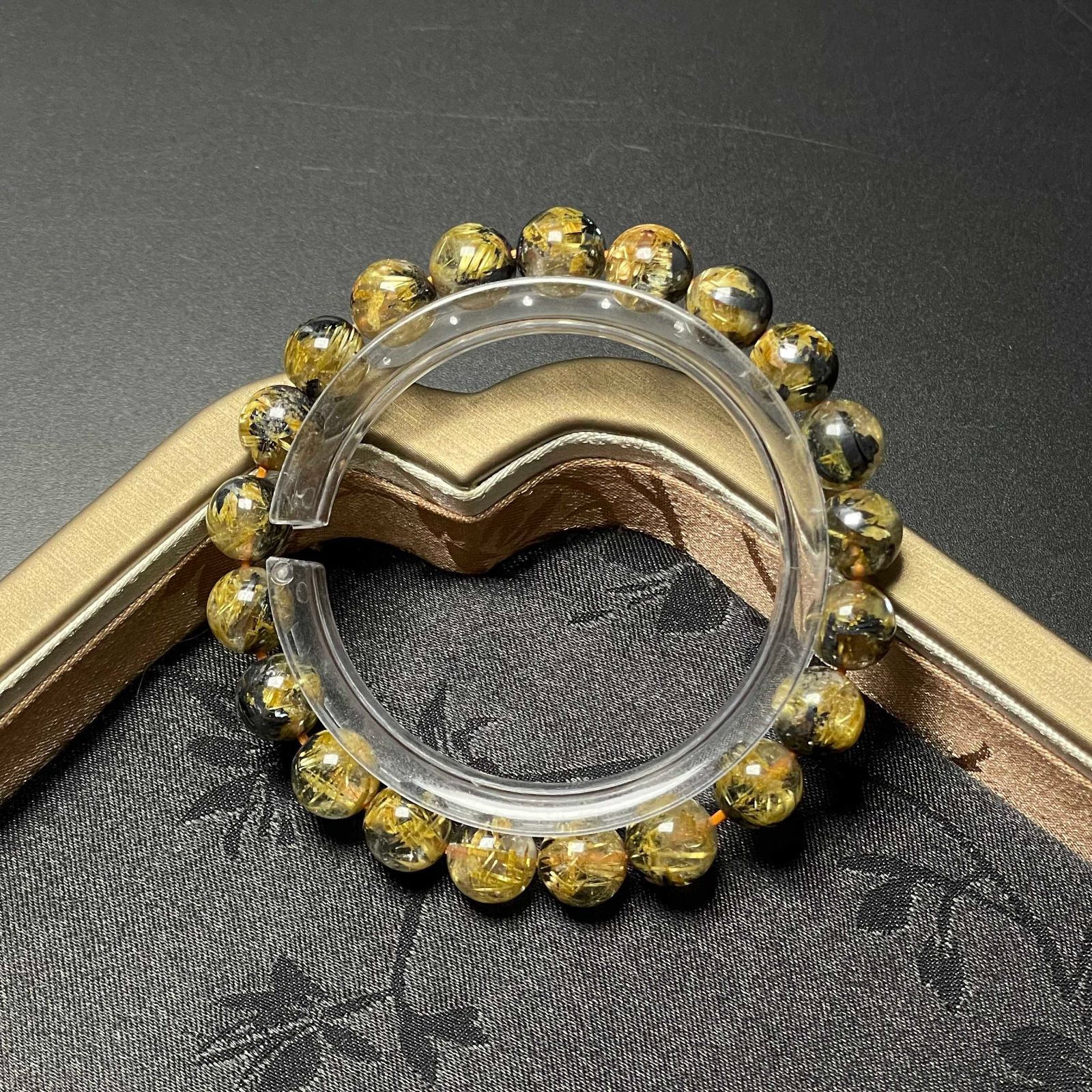 夢色 EU製 ☆太陽花タイチンルチル☆黄金針水晶 金運 開運