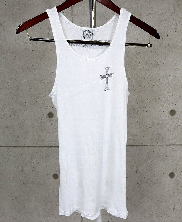 CHROME HEARTS 銀座店 クロムハーツ オールド ロサンゼルス FUCK YOU ホースシュー プリント リブタンクトップ メンズ size M 白 100874