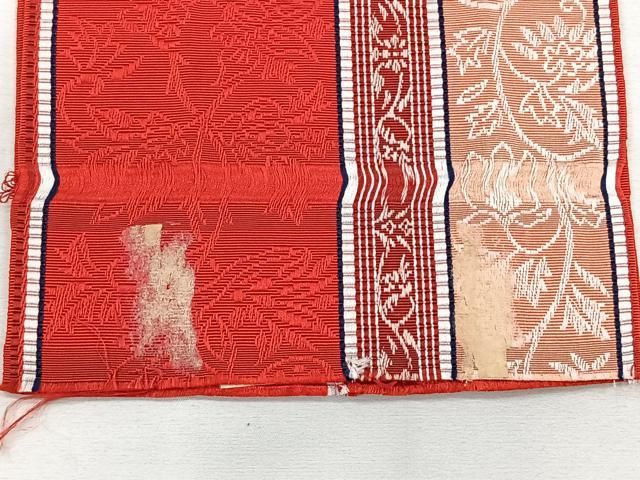 平和屋着物◎本場筑前博多織 森博多織(株)謹製 半幅帯 更紗花間