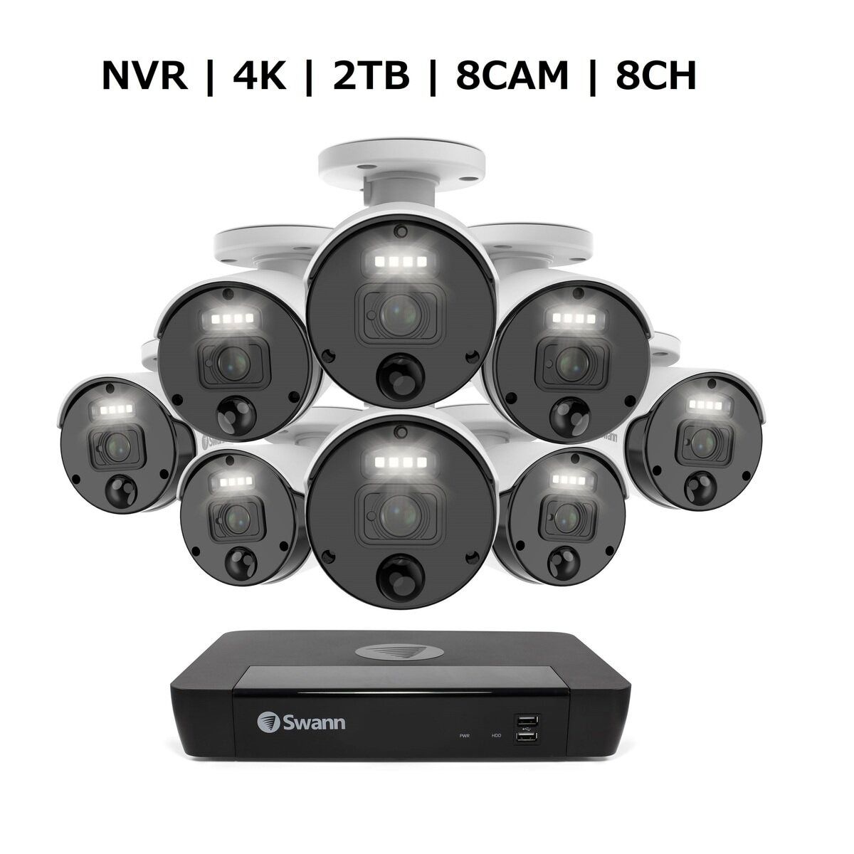 コストコ Swann スワン 8CH 4K NVRシステム 2TB 4K バレット カメラ 8台セット ct36944