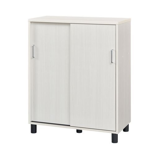 白井産業 下駄箱 シューズボックス 玄関収納 木製 開閉に場所を取ら  