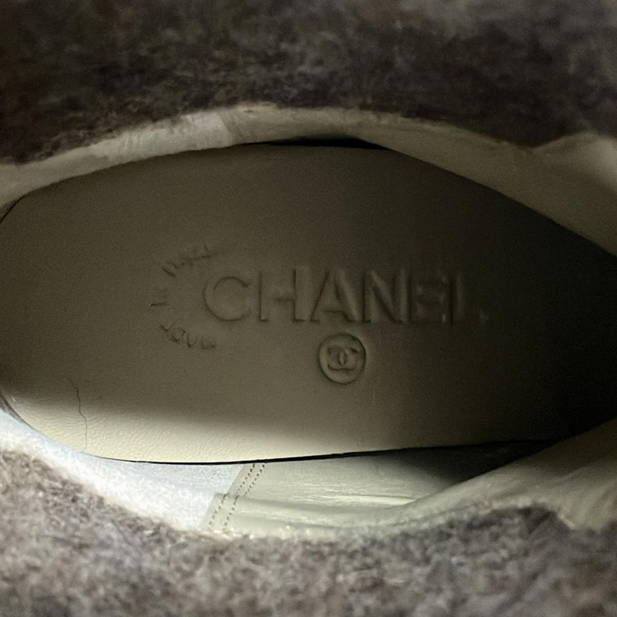 CHANEL シャネル ショートブーツ 35C レディース - ブラウン×ダークブラウン ココマーク ウール KIN-KAAI_COM