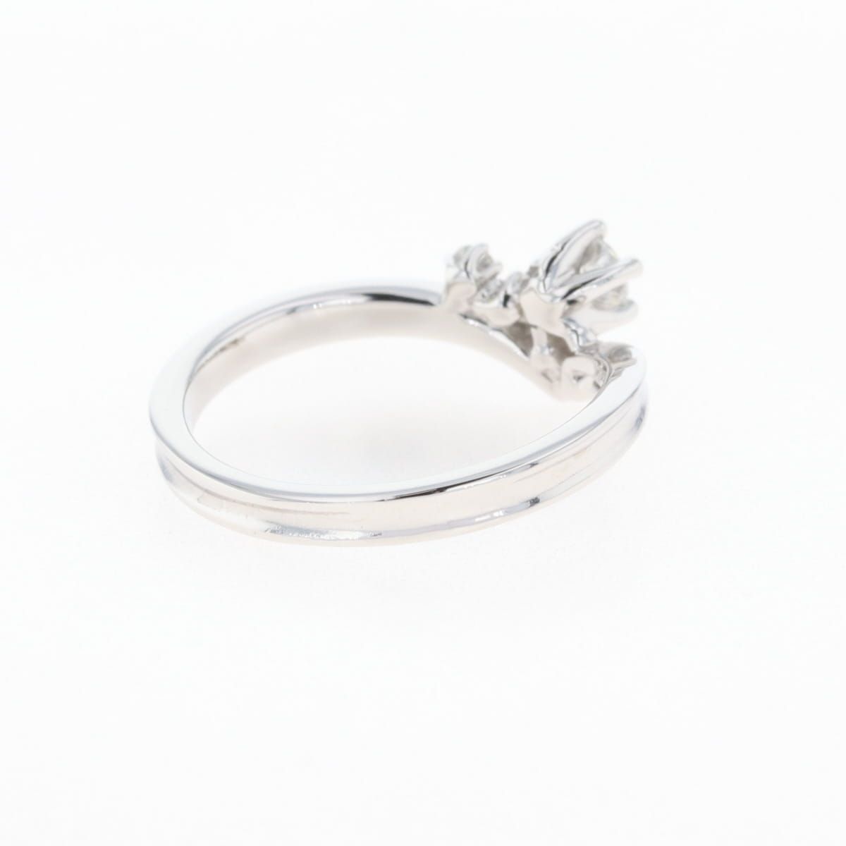 ダイヤモンド デザインリング プラチナ 指輪 メレダイヤ リング 10号  