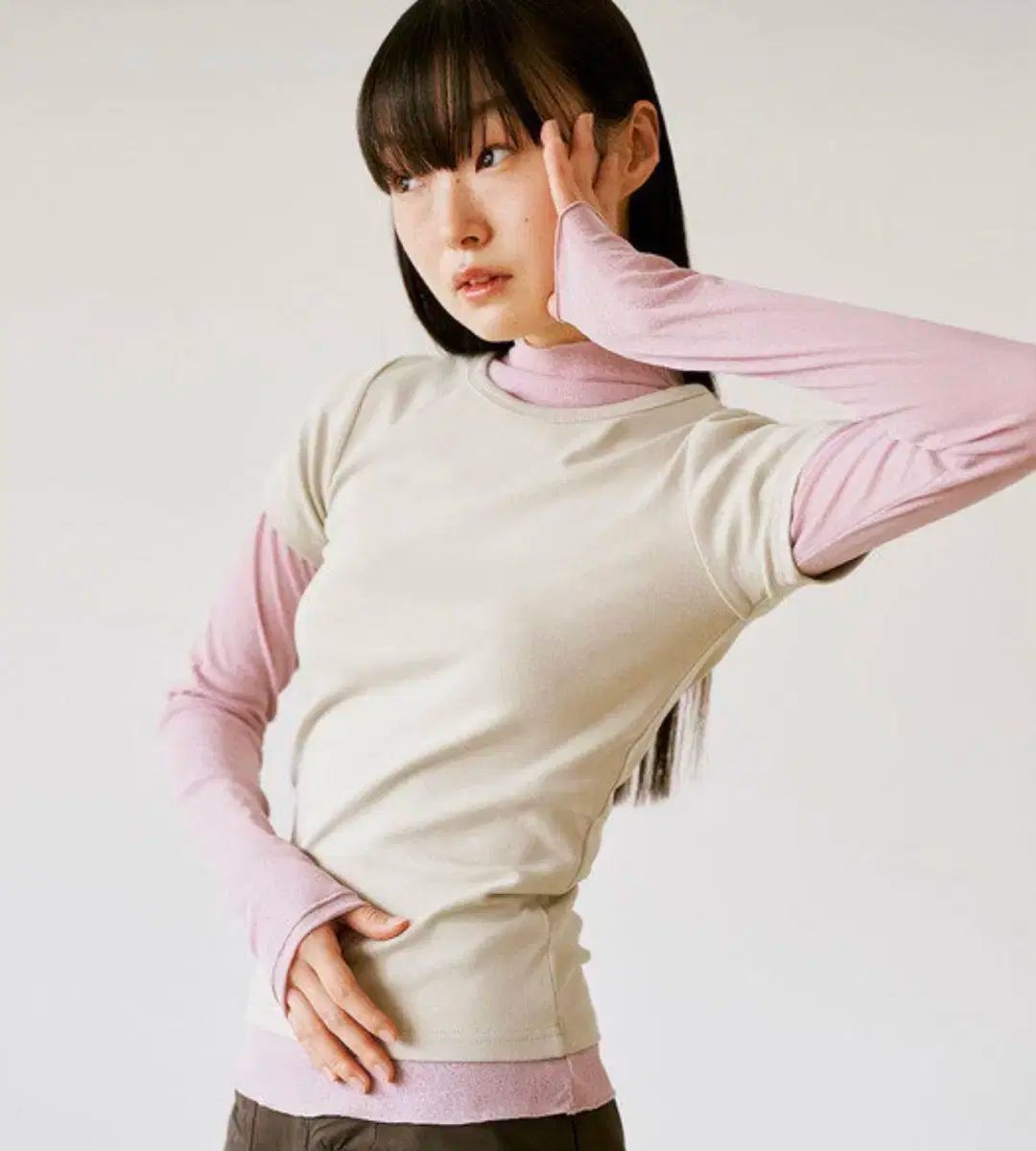OURO sheer sleeves pink