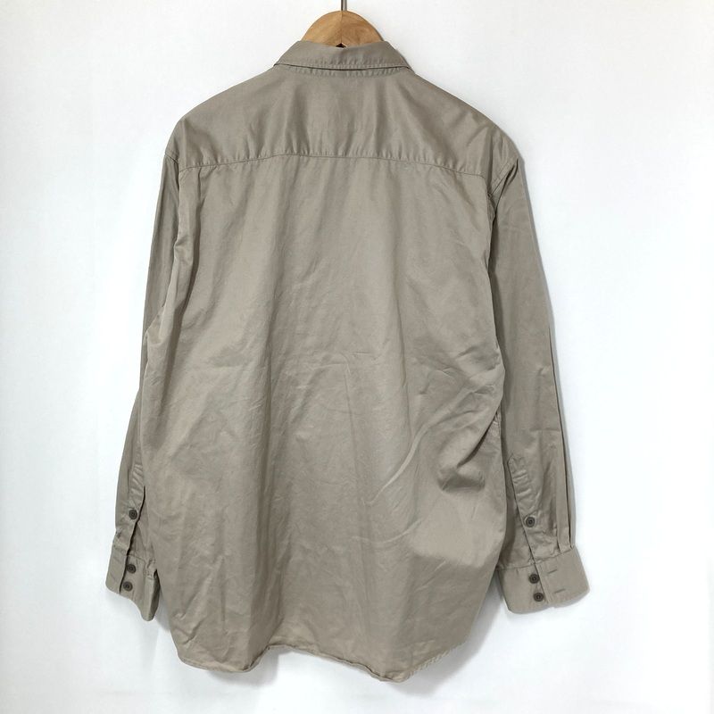 WTAPS ダブルタップス ボタンダウンシャツ 長袖 211TQDT-SHM01 無地 古着 カジュアル メンズ Lサイズ ベージュ トップス A15122