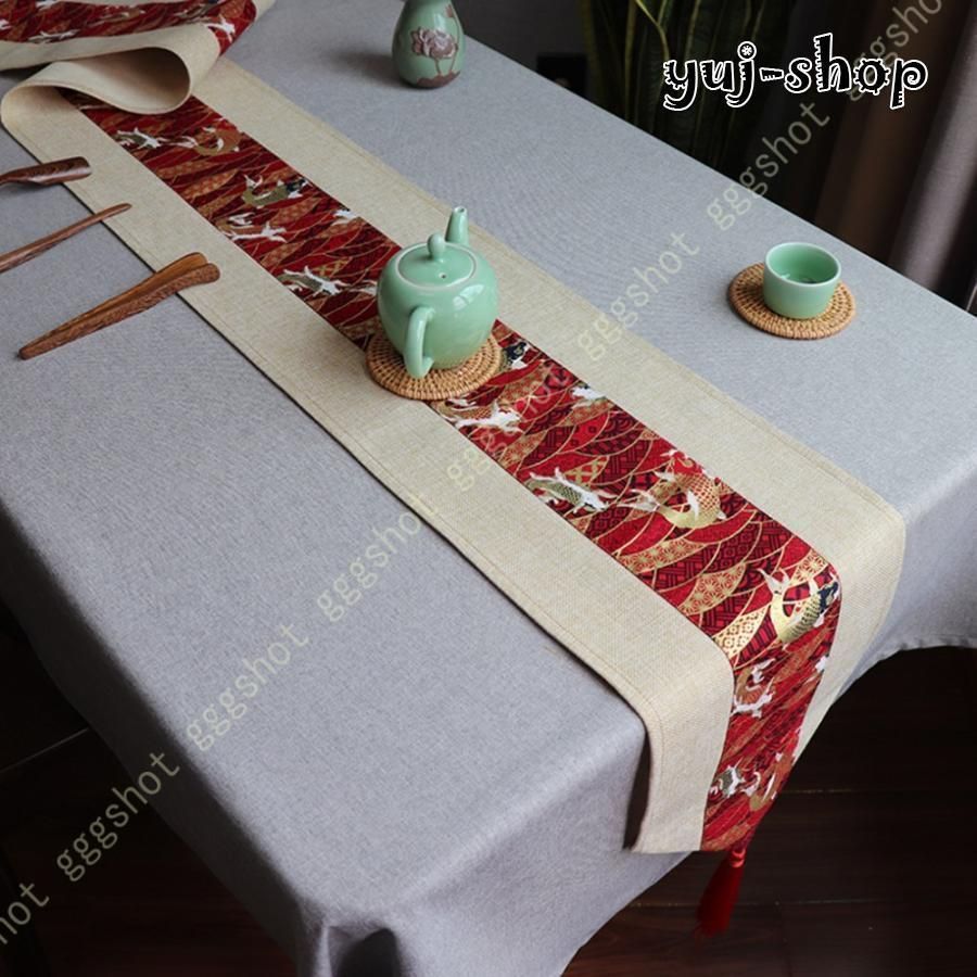 テーブルランナー 和柄 北欧風 長方形 感 厚手 テーブルセンター おしゃれ エレガント 撥水加工 インテリア モダン 食卓飾り 新居 撮影背景CYB560 MARWIL-DEMENAGEMENTS_CH