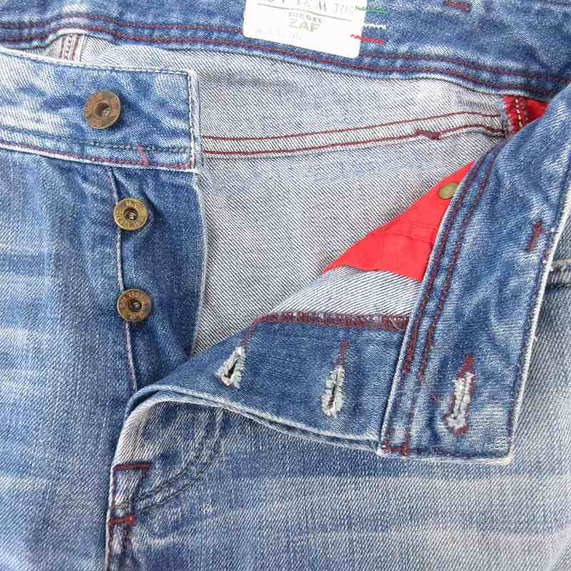ディーゼル DIESEL ZAF デニムパンツ ジーンズ ダメージ加工 フレア