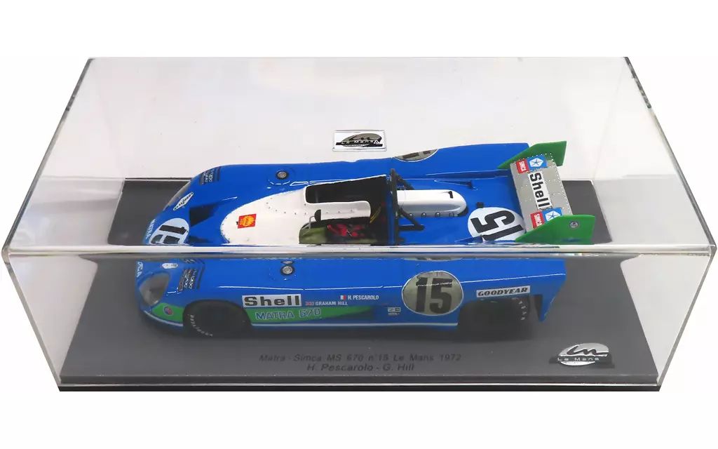 ミニカー 1|24 Matra-Simca MS 670 LM 1972 Shell 15 ブルー×ホワイト LMS005