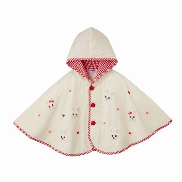 ミキハウス正規販売店|ミキハウス ベビー mikihouse パイルポンチョ フリー 70-90cm 赤 02
