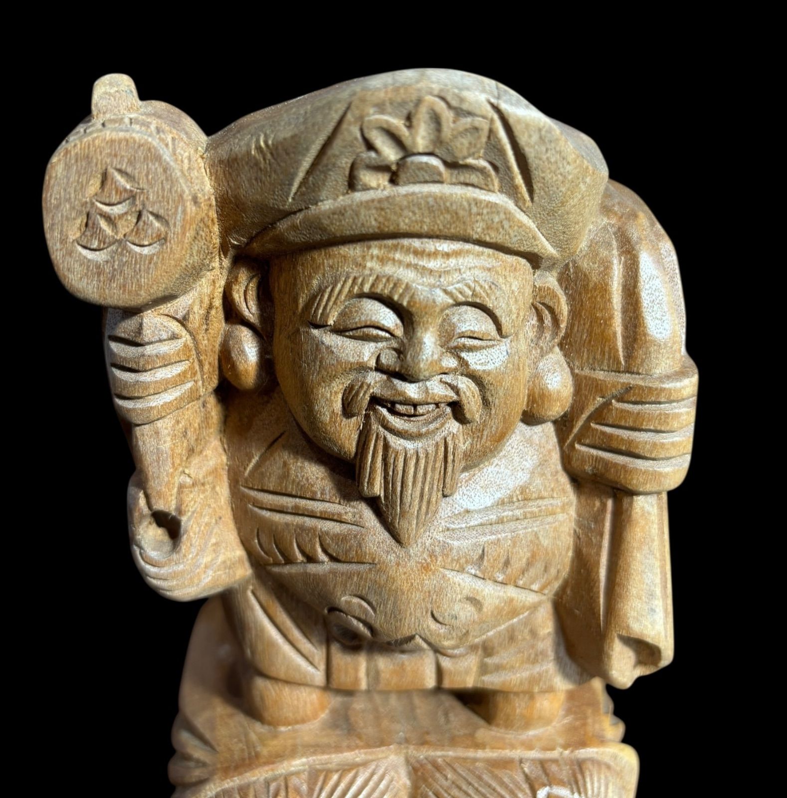 誕生日プレゼント 七福神 大黒天 木彫り 木製 彫刻 縁起物 開運 縁起物 大黒様 彫刻・オブジェ