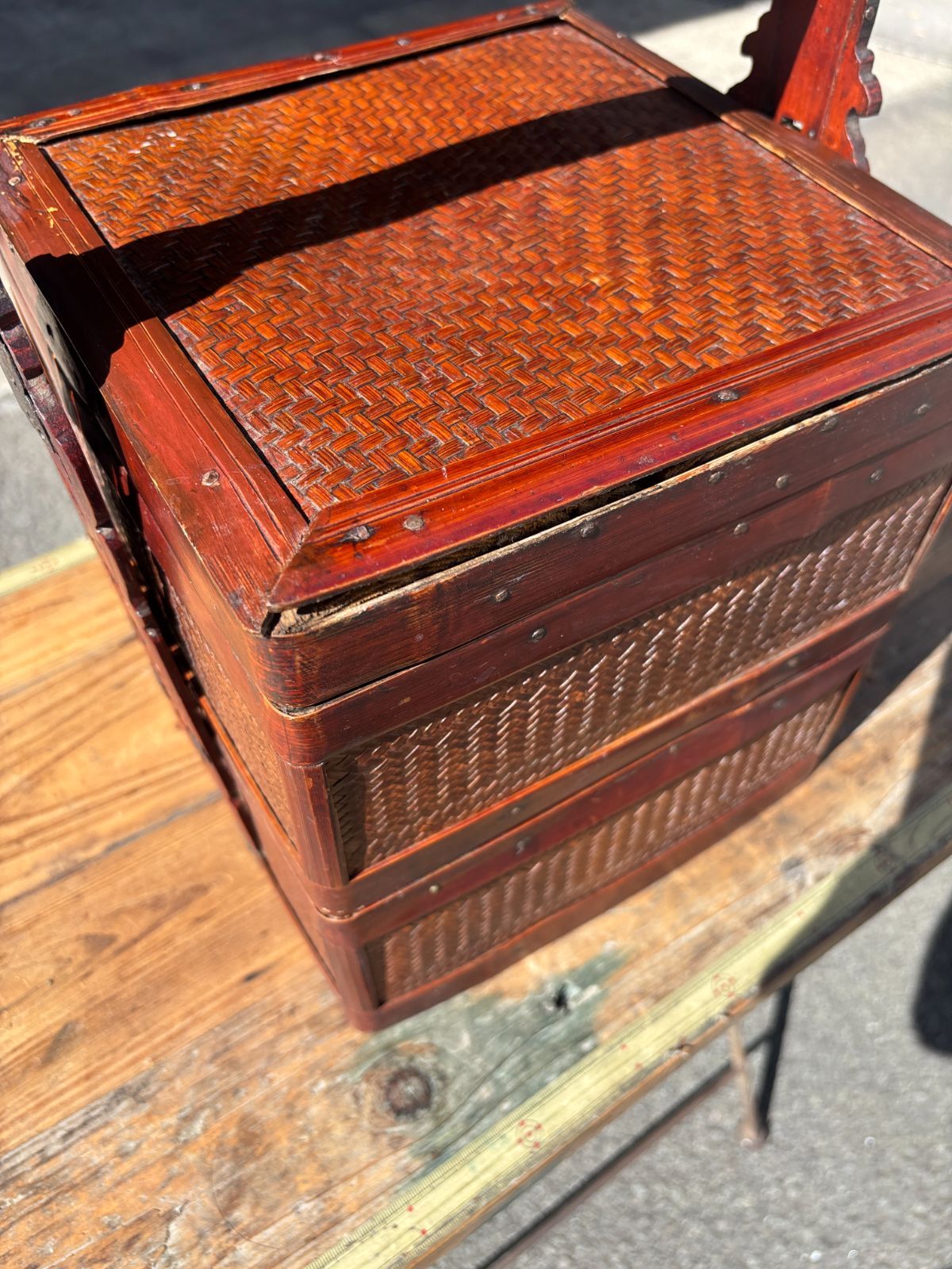 煎茶道具 茶道具 提籃(ていらん) 籠 煎茶・茶道具箱 民芸品