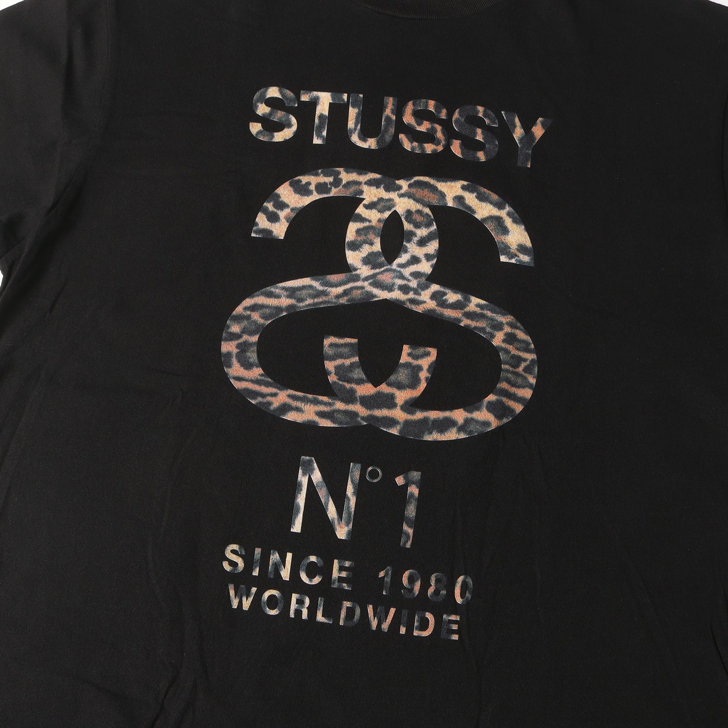 美品 STUSSY ステューシー Tシャツ サイズ:XL レオパード No.1ロゴ 