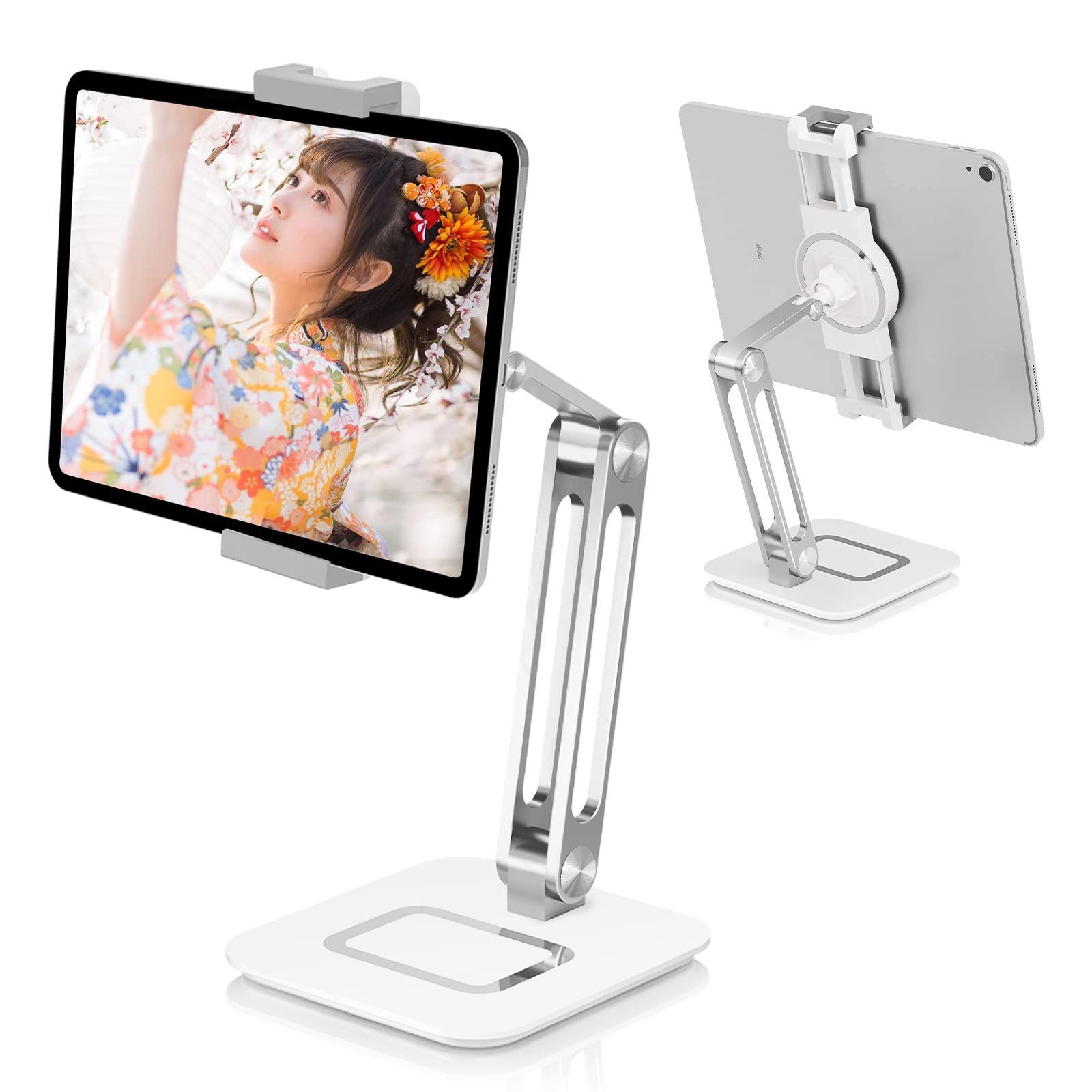 【特売】【安定・最大15.6インチ対応】タブレットスタンド スマホスタンド タブレット アーム スタンド iPadスタンド pcスタンド 横/縱き 揺れない 卓上用 360回転 Tタブレット スタンドモバイ