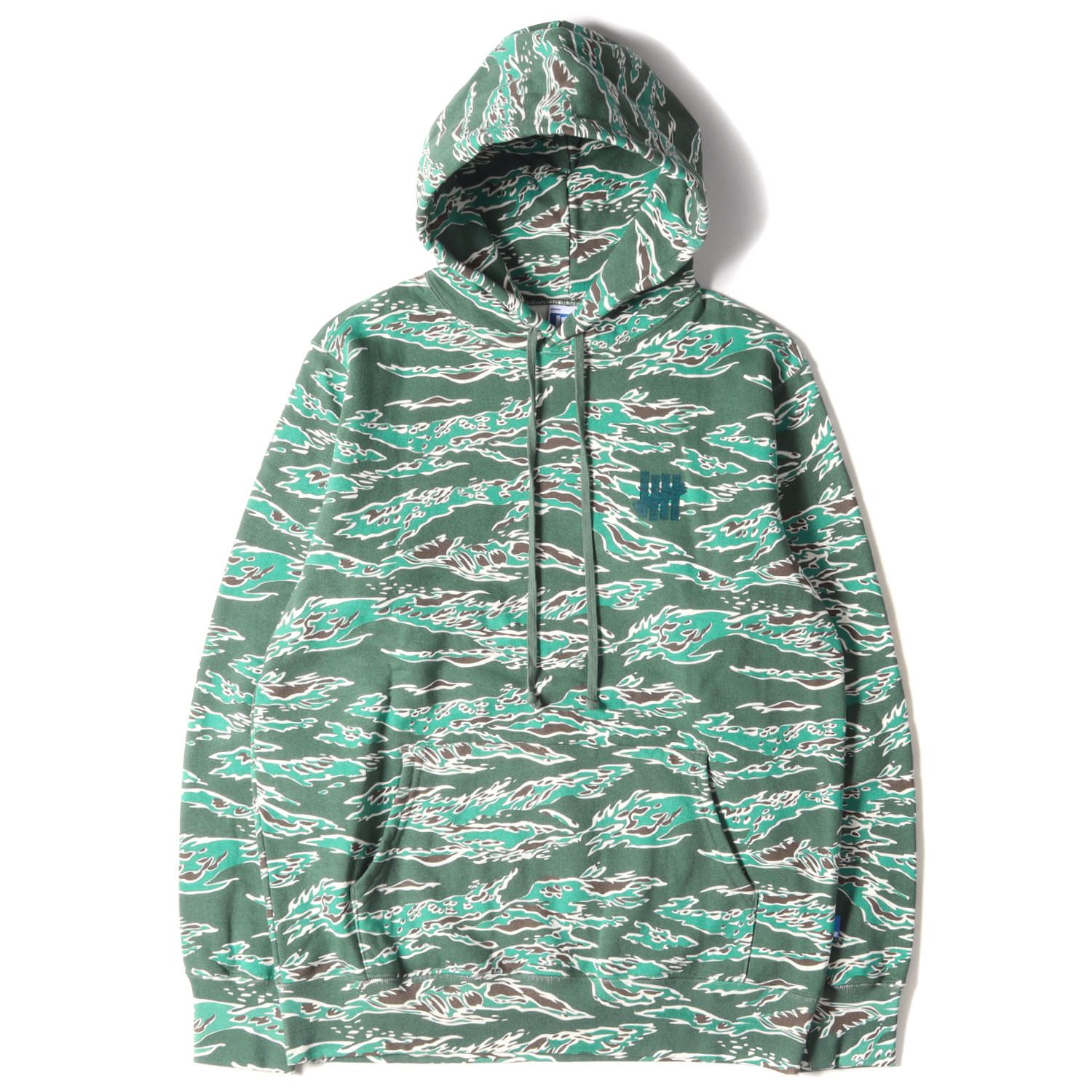 UNDEFEATED アンディフィーテッド パーカー サイズ:M 21SS タイガーカモ スウェット TIGER CAMO ICON HOODIE グリーンカモ 迷彩 トップス フーディー スウェットシャツ 【メンズ】【美品】