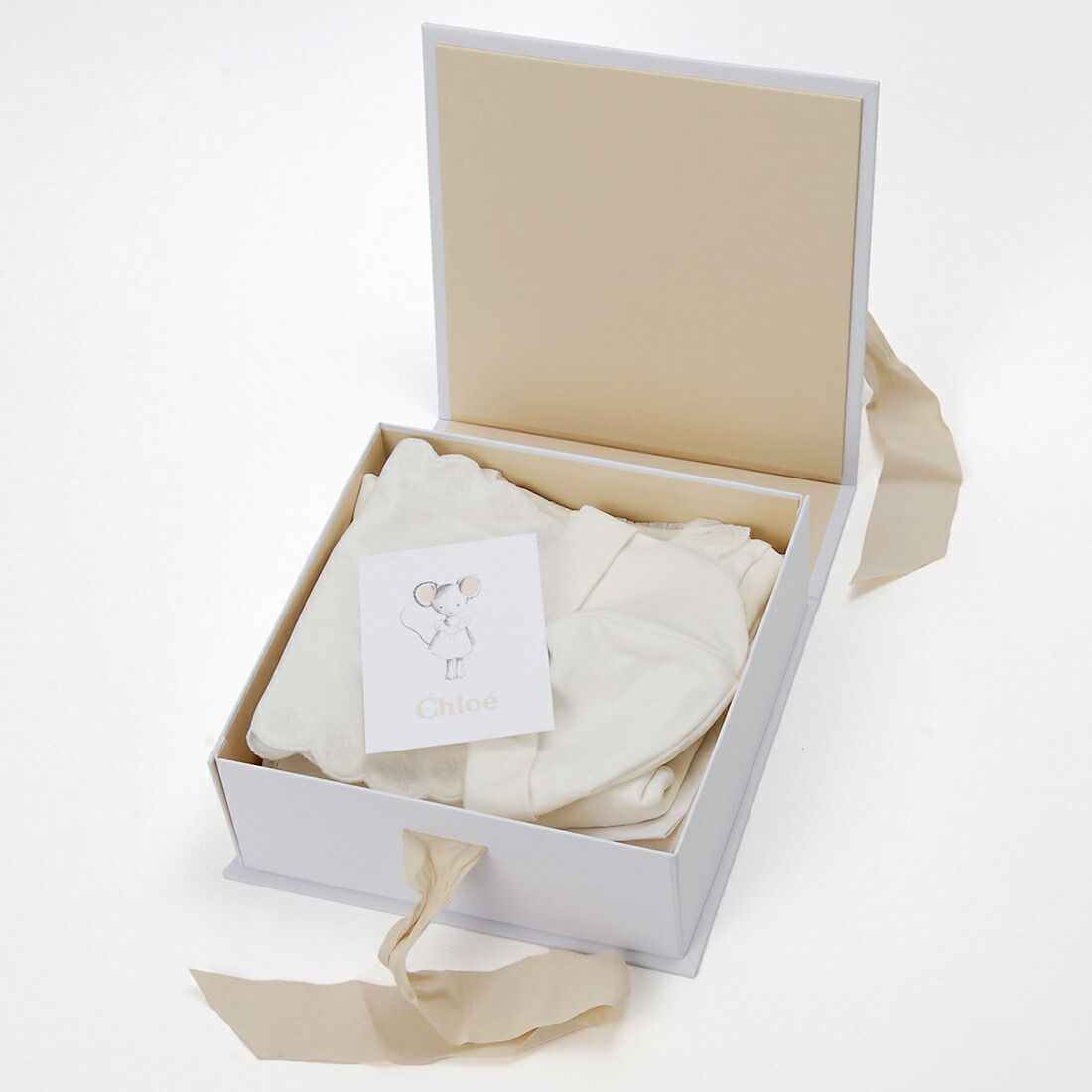 Chloe クロエ ベビーウェアセット ホワイト 20378 117 KIDS BABYGROW SET クロエ Chloe Chloe*ベビー服 (0-14 & ベストプレゼント