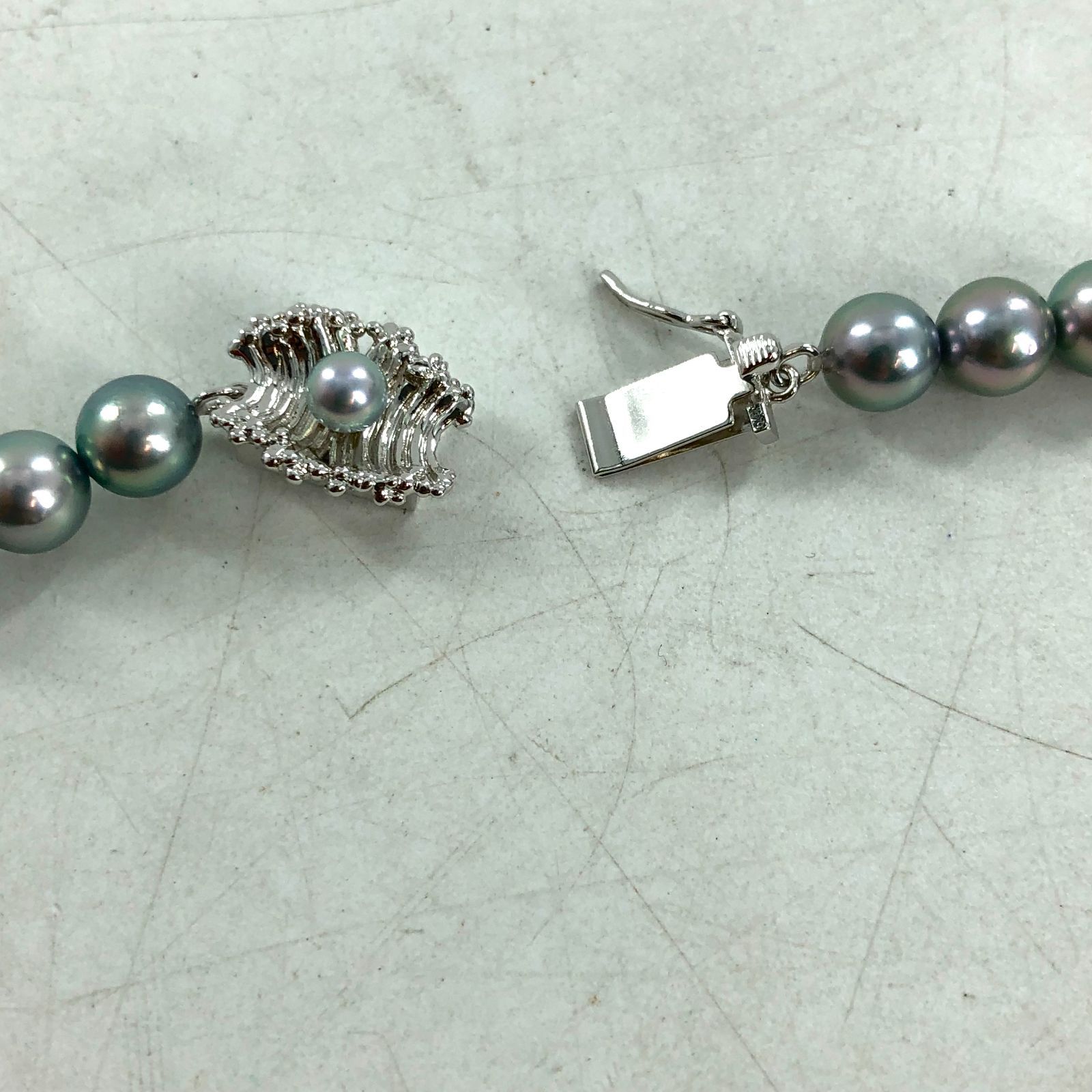 グレーパール タサキ TASAKI ネックレス 真珠 [照り良し⁄大珠 6.9mm 