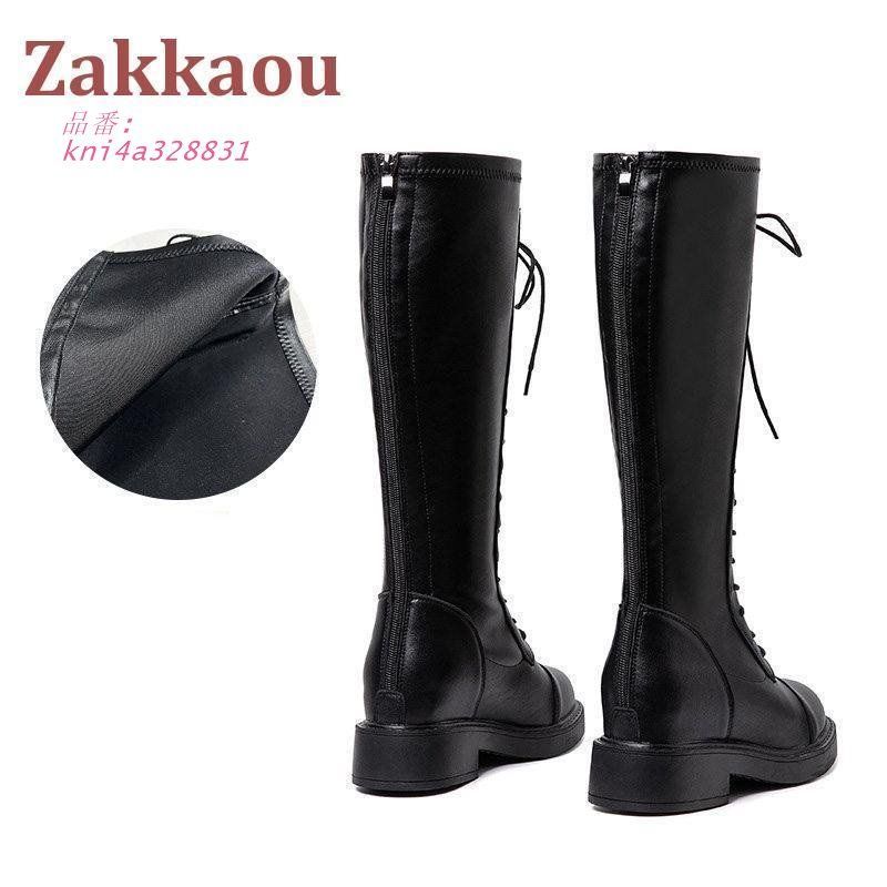 牛革 ロングブーツ レディース ジョッキーブーツ 秋 冬 歩きやすい 裏起毛 ボア なし 太ヒール通学 2TYPE 通勤 牛革 ニーハイブーツ あり kni4a328831