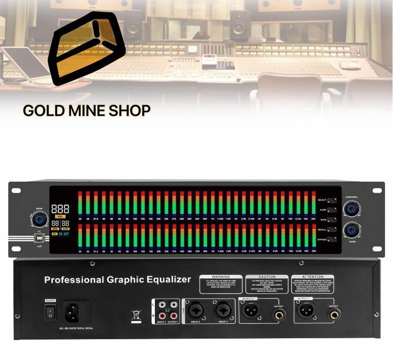 プロフェッショナル 31 バンド EQ イコライザー 2 チャンネル グラフィック イコライザー 10 プリセット モード 自動ノイズ低減 LED ラ