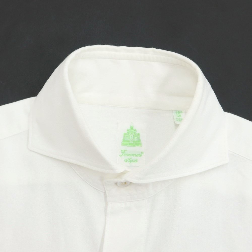 中古】フィナモレ Finamore コットン ホリゾンタルカラー ドレスシャツ