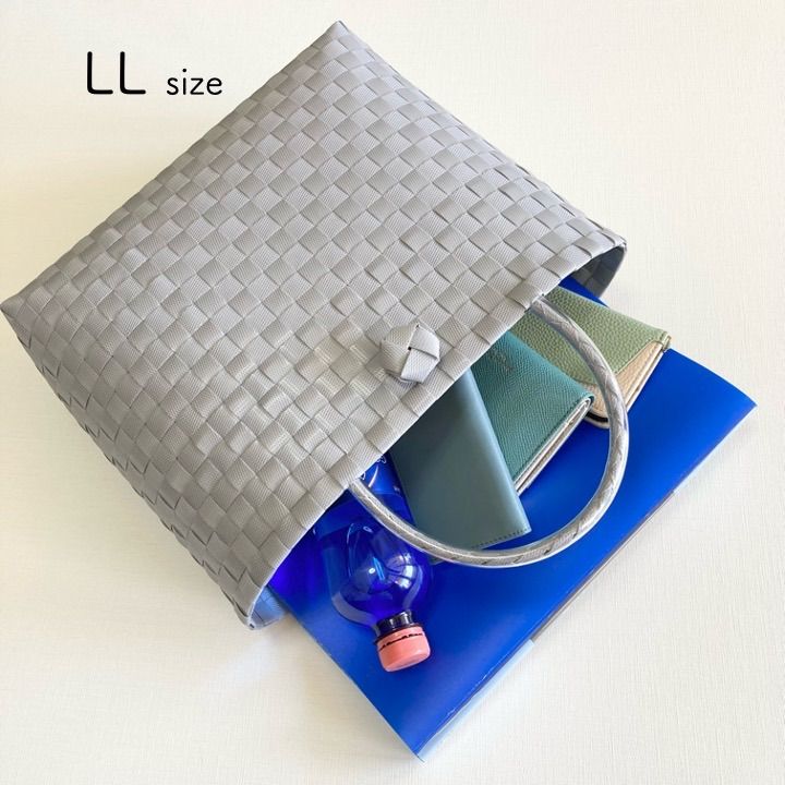 プラカゴバッグ A4対応 LLサイズ ベージュ×ホワイト プラカゴ ppバンド