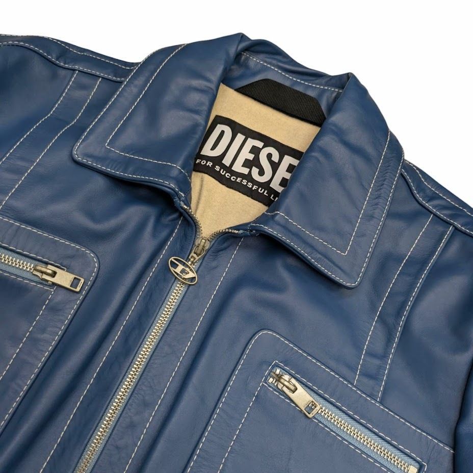 DIESEL ディーゼル L-CALF A03560 シングルライダース レザー
