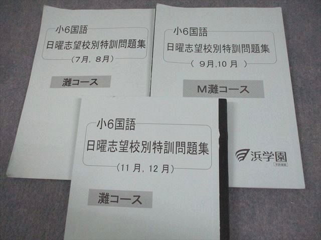 新作，2026 浜学園 小6 算数/国語/理科 男子最難関/灘コース 日曜志望校