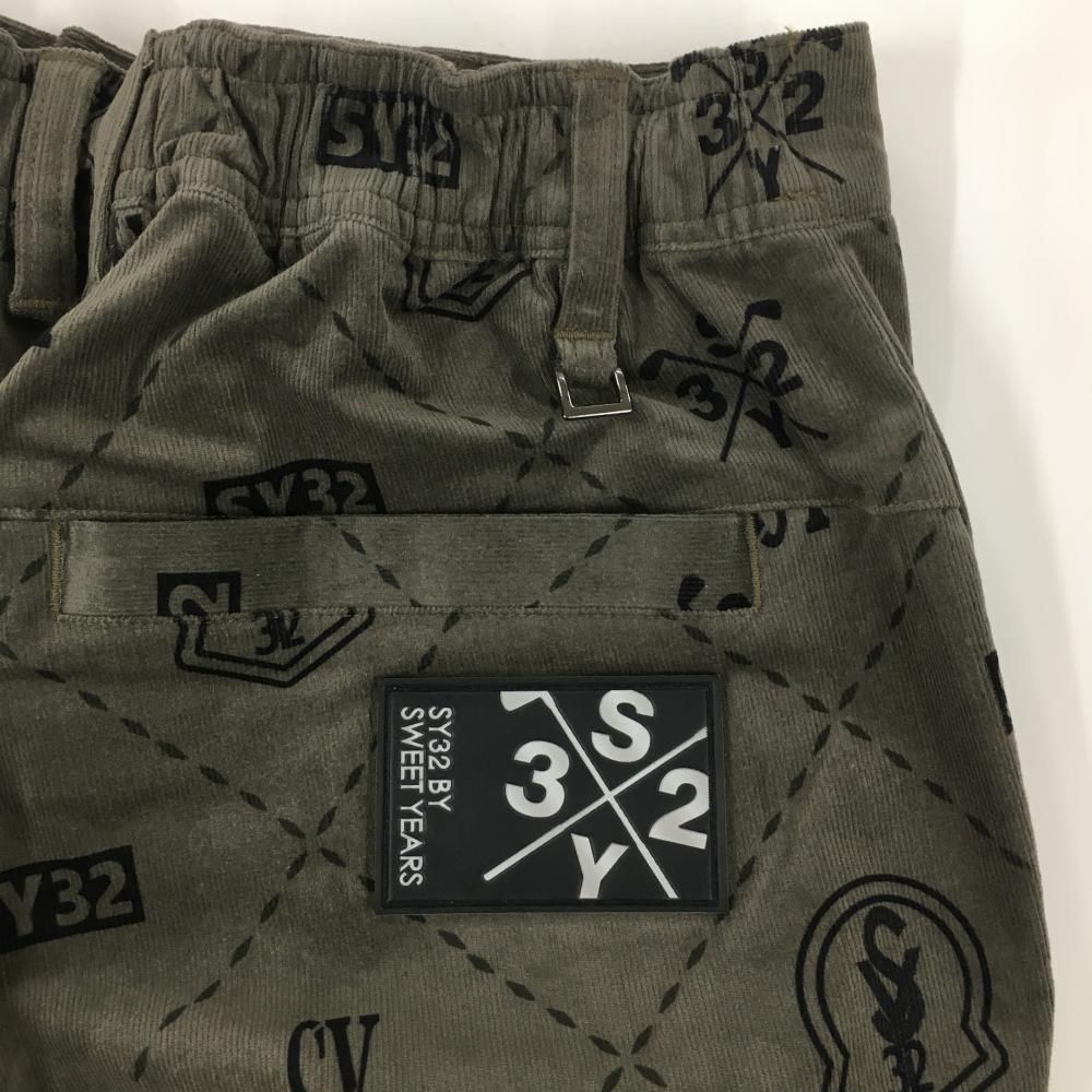 SY32 コーデュロイパンツ ブラウン系×ダークグレー系 総柄 ストレッチ メンズ M ゴルフウェア SY32 BY SWEET YEARS LLC-HASEGAWATOSO_COM