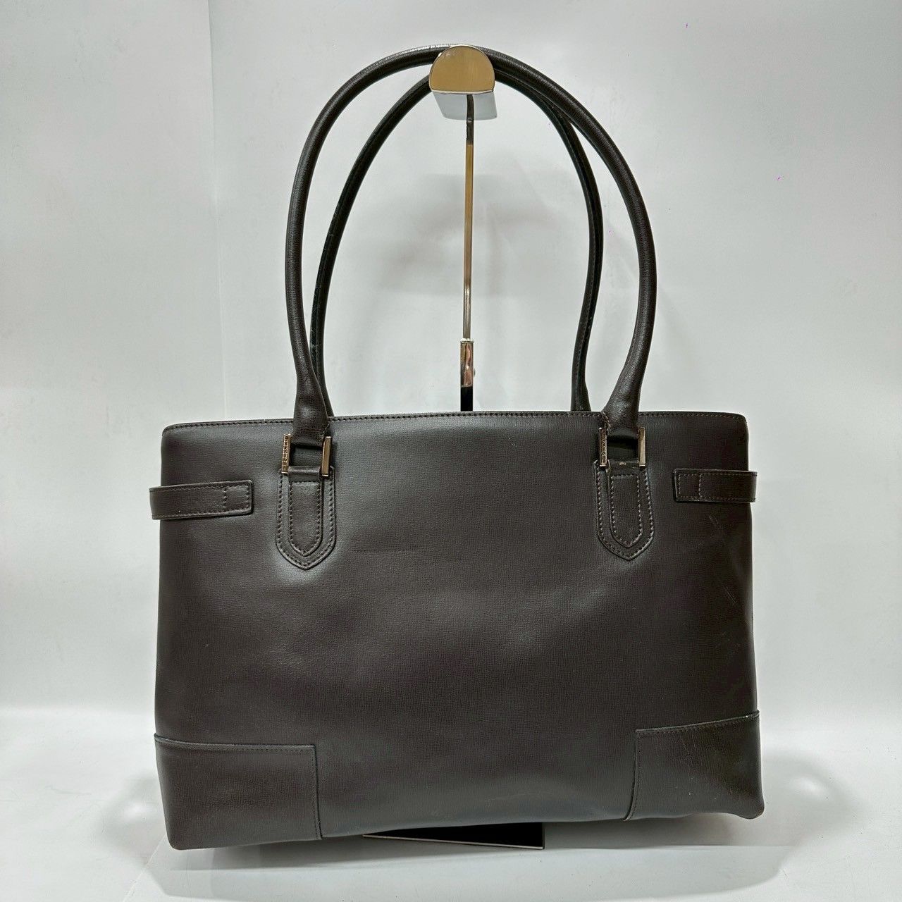 1円～【ア・テストーニ/a.testoni本物】トートバッグ/レザー/革/ハンドバッグ/鞄/ブラック/黒/ビジネス【B908N イタリア ア・テストーニ トートバッグ 1円～ア・テストーニ⁄a