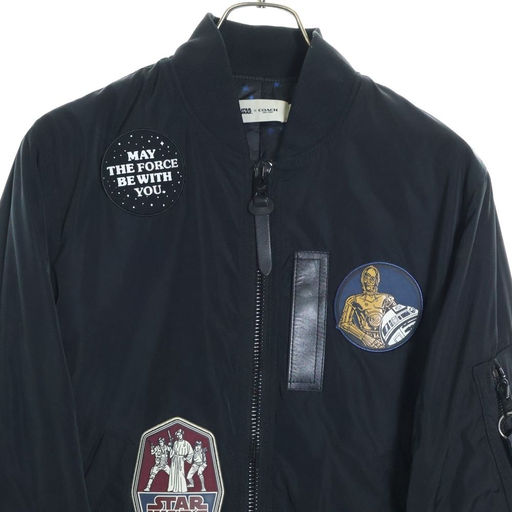 COACH (コーチ) ×STAR WARS ワッペン付きリブブルゾン ブラック E1602  