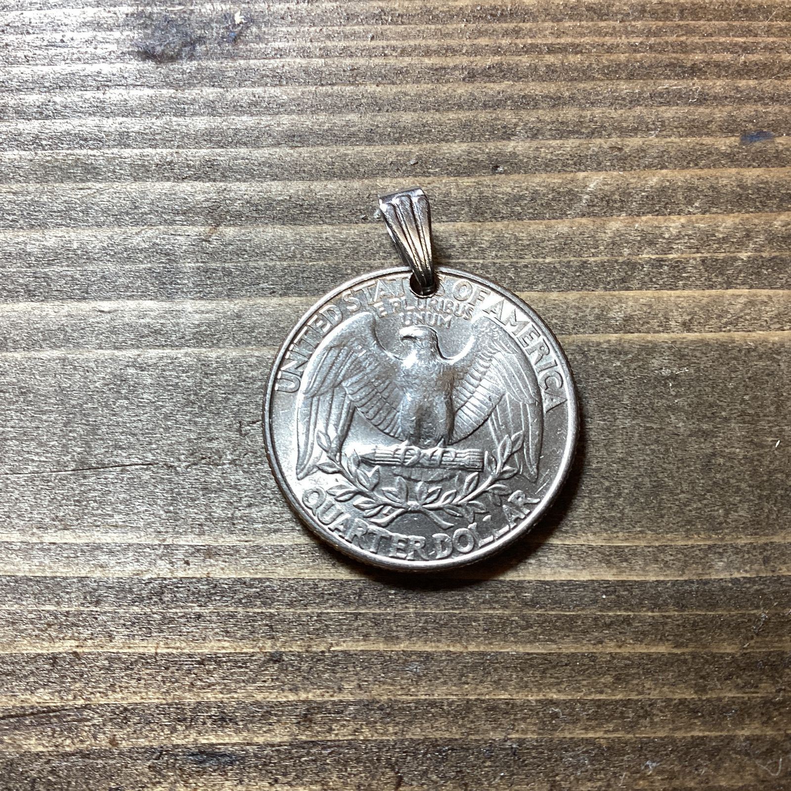 【USA VINTAGE】廃盤 ヴィンテージイーグル コインネックレス 50cm ボールチェーン【QUARTER Dollar Eagle】コインネックレス 本物コイン ペンダントトップ アメリカコイン 25セント イーグルコイン