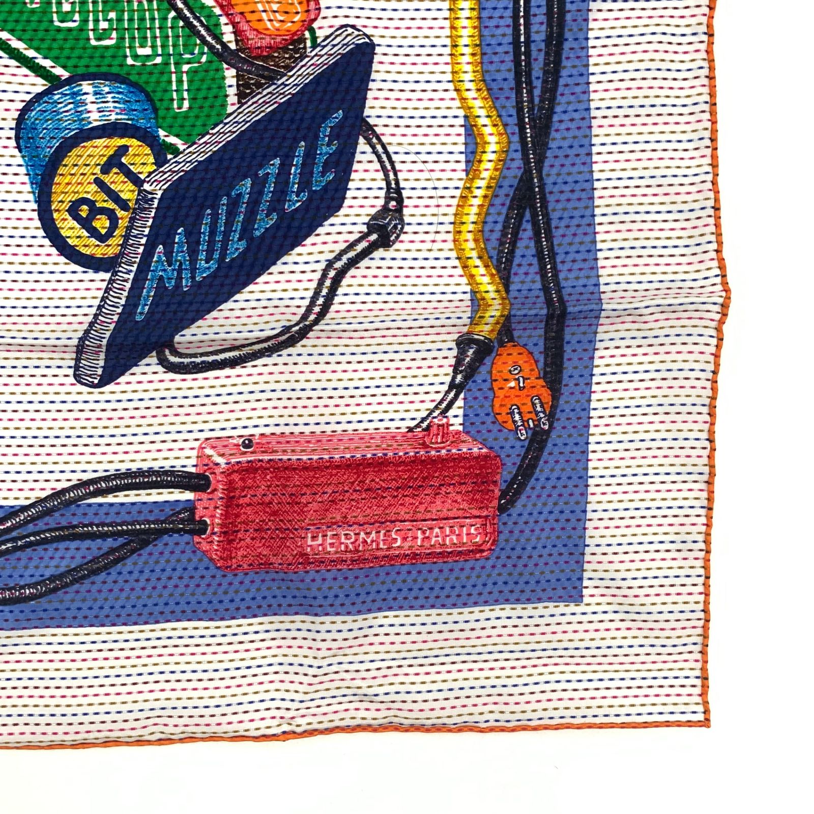 未使用級 HERMES エルメス カレ70 CHEVAL OSCOPE NEON シュヴァル 